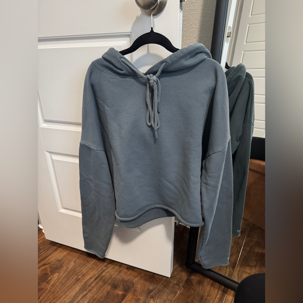 ALO Yoga Navy Cropped Hoodie